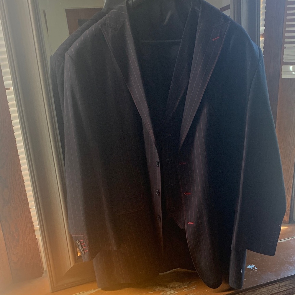 Classic Black Pinstripe Men's Suit